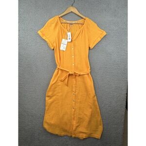Tommy Bahama Midi Dress Small Orange Island Soft Coral Isle Button Gauze NWT